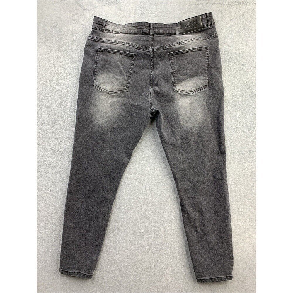 Man Boohoo Man Denim Jeans Men's Size 46x29  Button Fly Factory Distressed - Picture 2 of 15